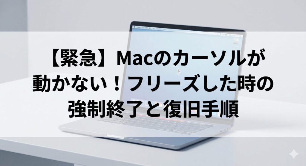 【緊急】Macのカーソルが動かない！フリーズした時の強制終了と復旧手順